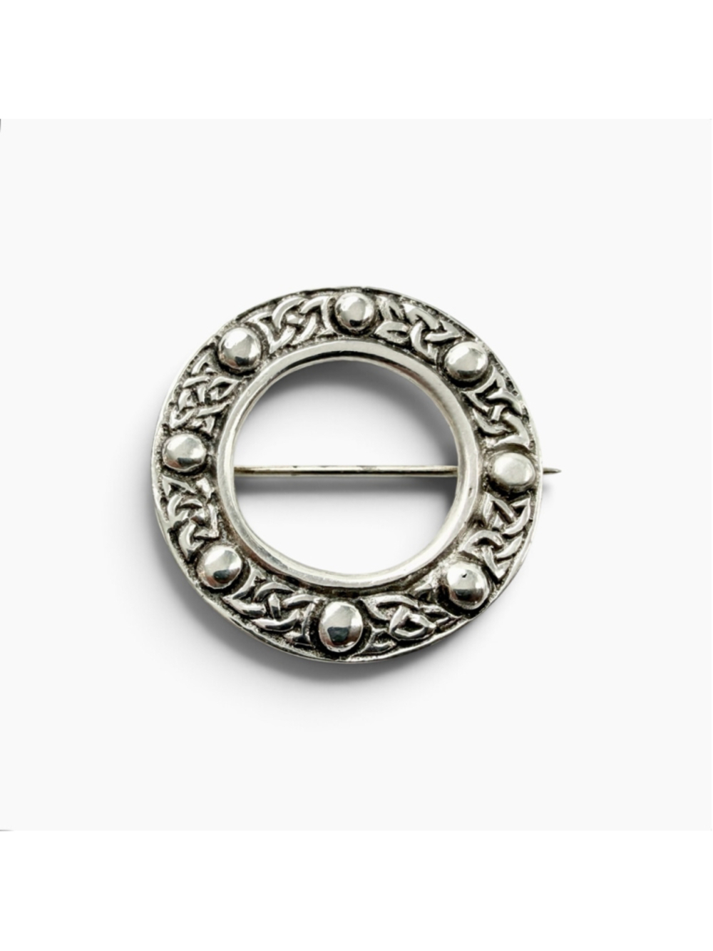 Vintage Scottish Sterling Silver Celtic Brooch Robert Allison RA Iona Style - Picture 1 of 8